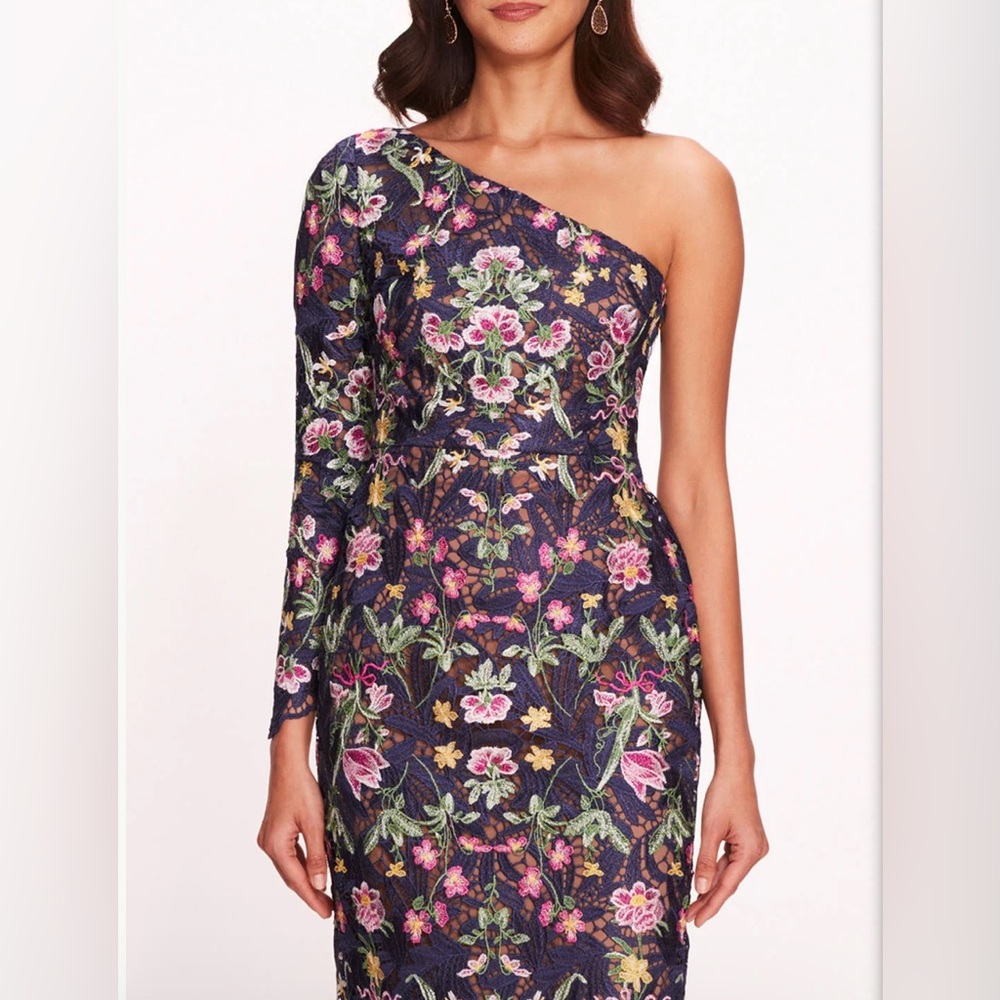 Marchesa Notte NEW Alexis Floral Embroidered Midi Dress Size XS $795.00 - Picture 9 of 16